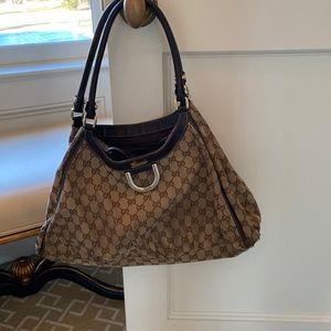 Authentic Gucci Canvas Shoulder Bag